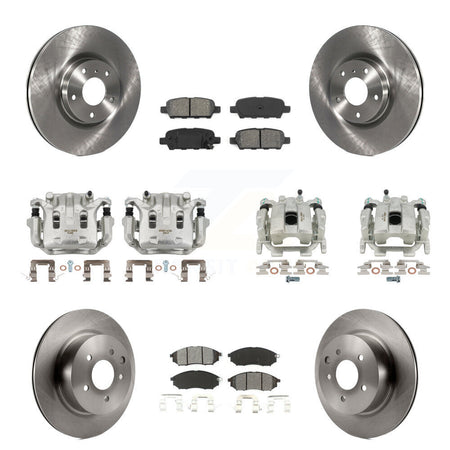 Front Rear Brake Caliper Rotor & Semi-Metallic Pad Kit (10Pc) For INFINITI G37 QX50 EX37 KC8-101233S