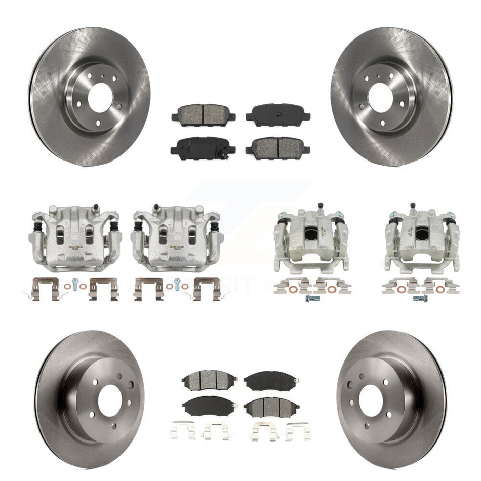 Front Rear Brake Caliper Rotor & Semi-Metallic Pad Kit (10Pc) For INFINITI G37 QX50 EX37 KC8-101233S