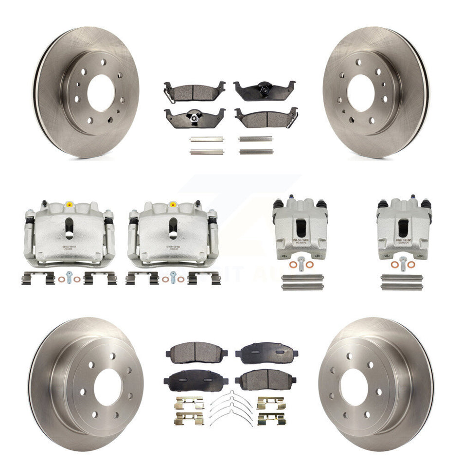 Front Rear Brake Caliper Rotor & Ceramic Pad Kit (10Pc) For Ford F-150 With 7 Lug Wheels KC8-101233T