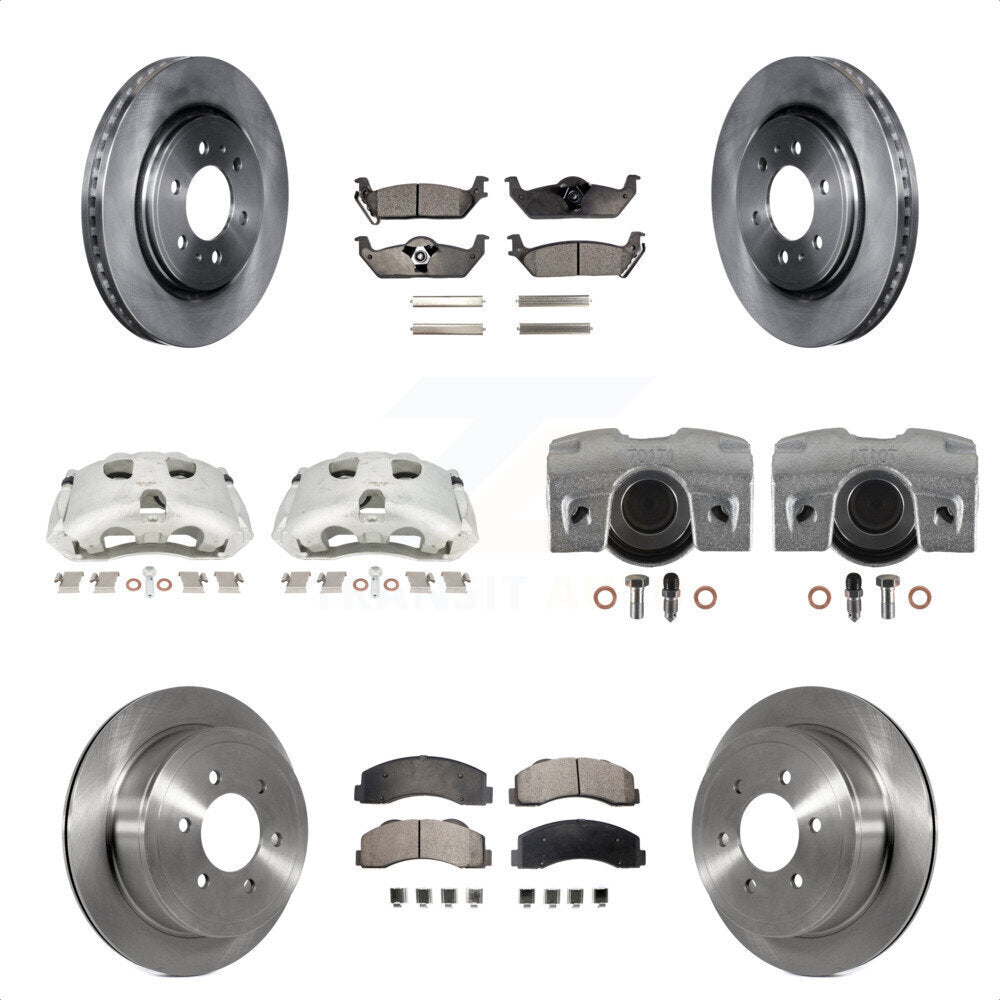 Front Rear Disc Brake Caliper Rotors And Ceramic Pads Kit (10Pc) For 2010-2011 Ford F-150 With 6 Lug Wheels KC8-101234T by Transit Auto