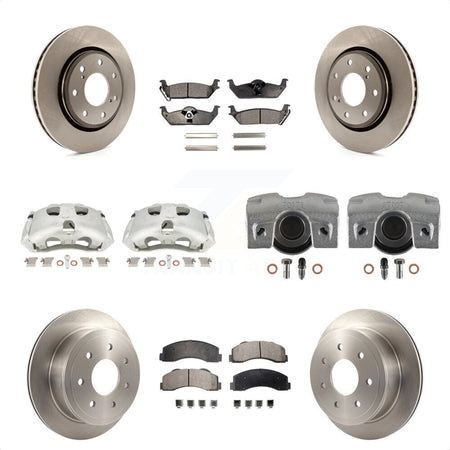 Front Rear Disc Brake Caliper Rotors And Ceramic Pads Kit (10Pc) For 2010-2011 Ford F-150 With 7 Lug Wheels KC8-101235T by Transit Auto