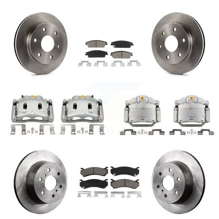 Front Rear Disc Brake Caliper Rotors Ceramic Pad Kit (10Pc) For Chevrolet Silverado 1500 KC8-101236C