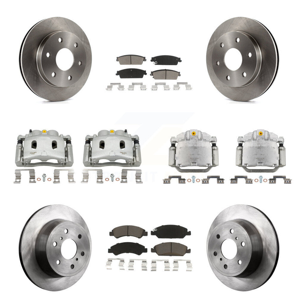 Front Rear Disc Brake Caliper Rotors And Ceramic Pads Kit (10Pc) For GMC Sierra 1500 KC8-101237C