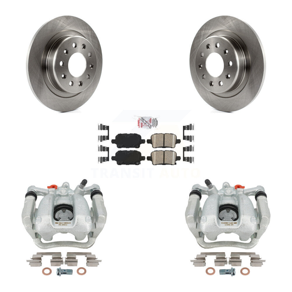 Rear Disc Brake Caliper Rotors And Ceramic Pads Kit For Chevrolet Equinox GMC Terrain KC8-101238N by Transit Auto