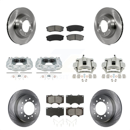 Front Rear Disc Brake Caliper Rotors And Semi-Metallic Pads Kit (10Pc) For Toyota 4Runner Lexus GX460 KC8-101238S by Transit Auto