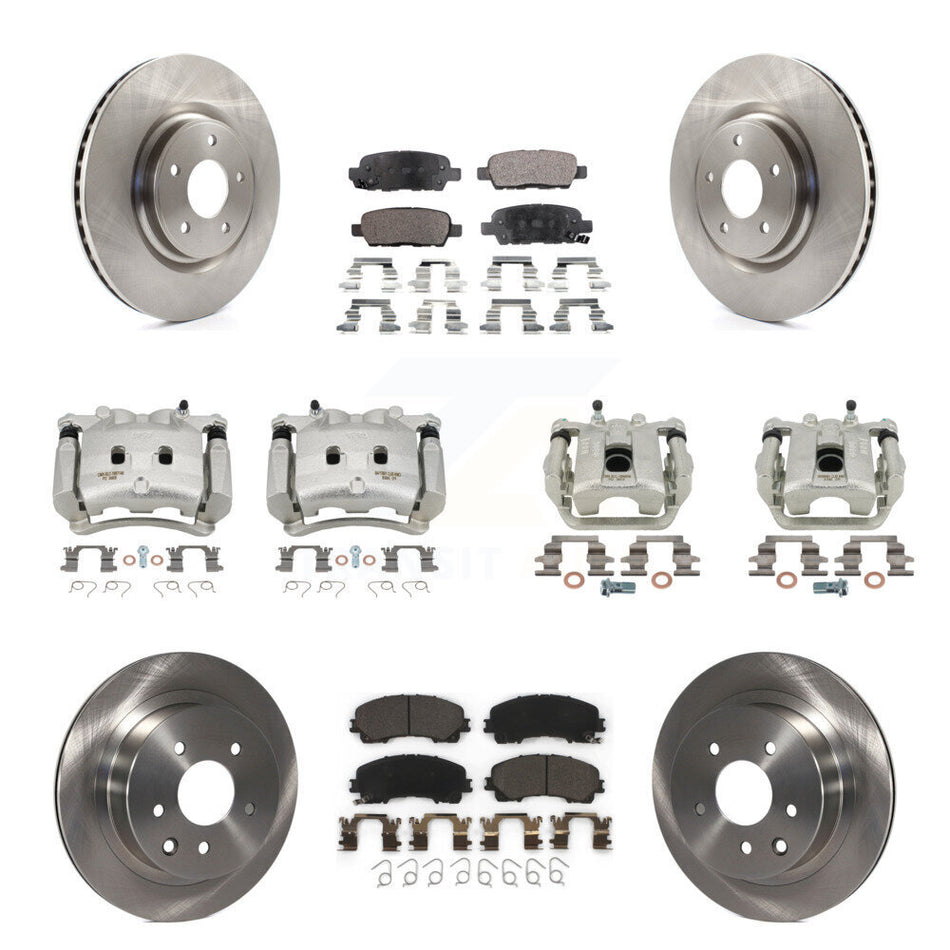 Front Rear Disc Brake Caliper Rotors And Ceramic Pads Kit (10Pc) For Nissan Rogue KC8-101238T