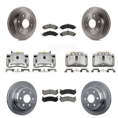 Front Rear Brake Caliper Rotor Semi-Metallic Pad Kit (10Pc) For Chevrolet Silverado 1500 KC8-101239S