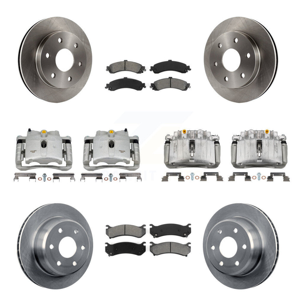 Front Rear Brake Caliper Rotor Semi-Metallic Pad Kit (10Pc) For Chevrolet Silverado 1500 KC8-101239S