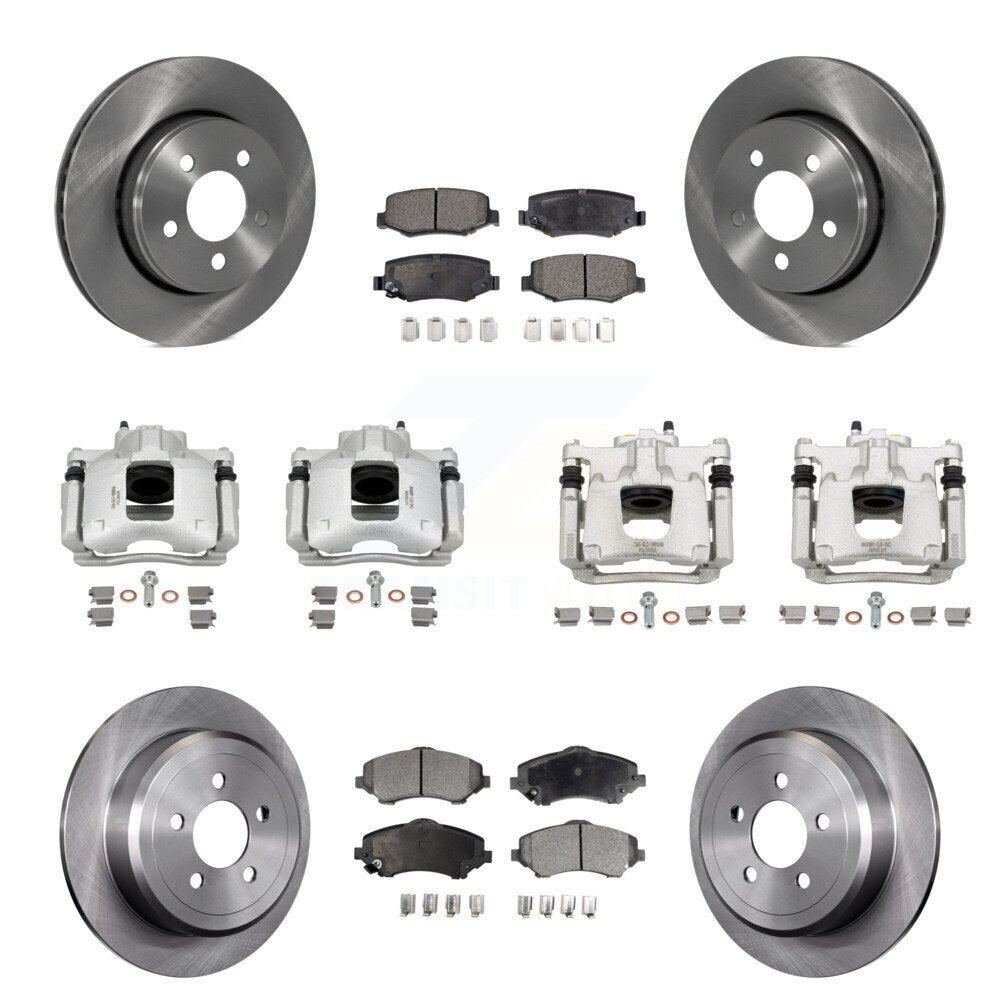 Front Rear Disc Brake Caliper Rotors And Semi-Metallic Pads Kit (10Pc) For Dodge Nitro KC8-101240P