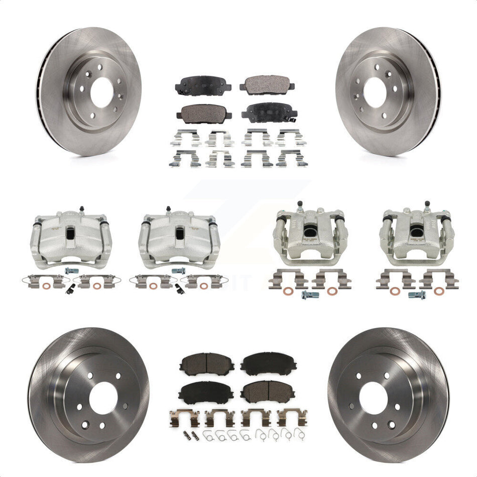 Front Rear Disc Brake Caliper Rotors And Ceramic Pads Kit (10Pc) For Nissan Rogue Sport KC8-101240T by Transit Auto