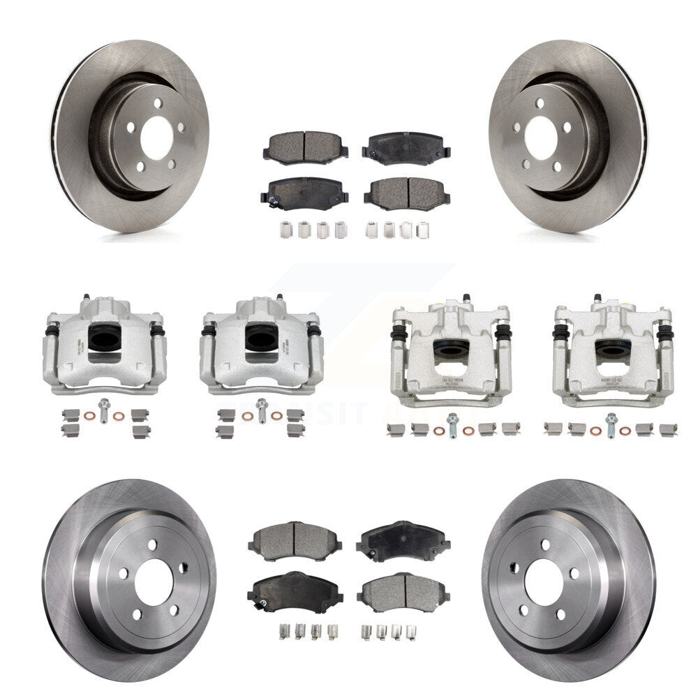 Front Rear Disc Brake Caliper Rotors And Semi-Metallic Pads Kit (10Pc) For Dodge Nitro KC8-101241P