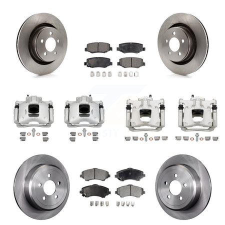 Front Rear Disc Brake Caliper Rotors And Semi-Metallic Pads Kit (10Pc) For Dodge Nitro KC8-101241P