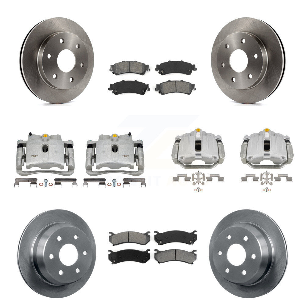 Front Rear Brake Caliper Rotors Semi-Metallic Pad Kit (10Pc) For Chevrolet GMC Silverado KC8-101241S
