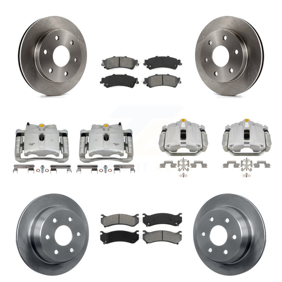Front Rear Brake Caliper Rotors Semi-Metallic Pad Kit (10Pc) For Chevrolet GMC Silverado KC8-101241S