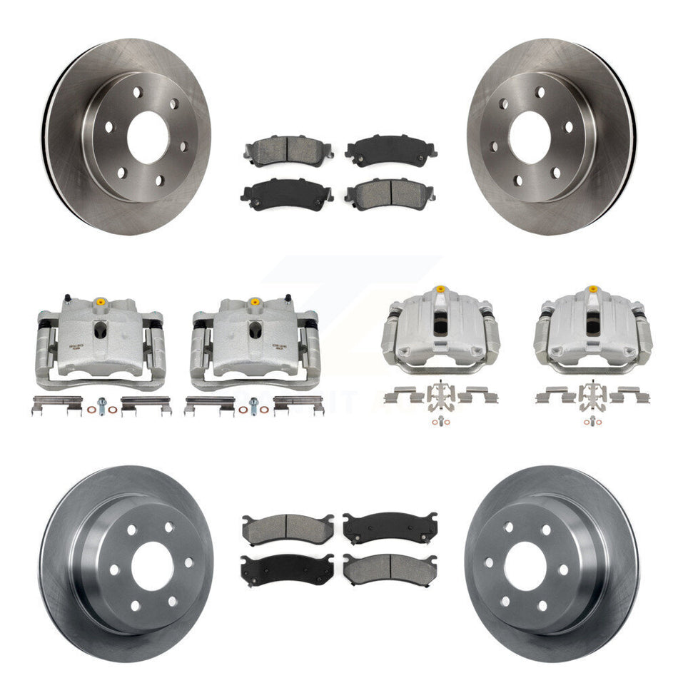 Front Rear Brake Caliper Rotors Semi-Metallic Pad Kit (10Pc) For Chevrolet GMC Silverado KC8-101241S