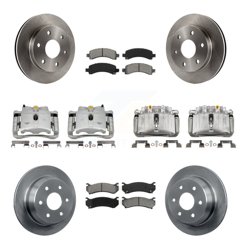 Front Rear Brake Caliper Rotor Semi-Metallic Pad Kit (10Pc) For Chevrolet Avalanche 1500 KC8-101242S