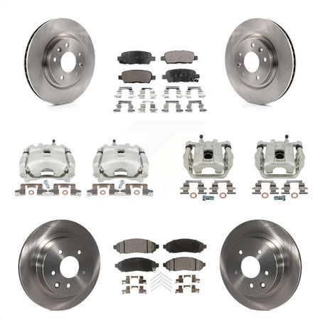 Front Rear Disc Brake Caliper Rotors And Ceramic Pads Kit (10Pc) For 2015 Nissan LEAF Vehicles Manufactured In Japan KC8-101242T by Transit Auto