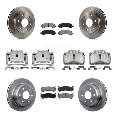 Front Rear Brake Caliper Rotor & Semi-Metallic Pad Kit (10Pc) For GMC Yukon Chevrolet XL KC8-101243S