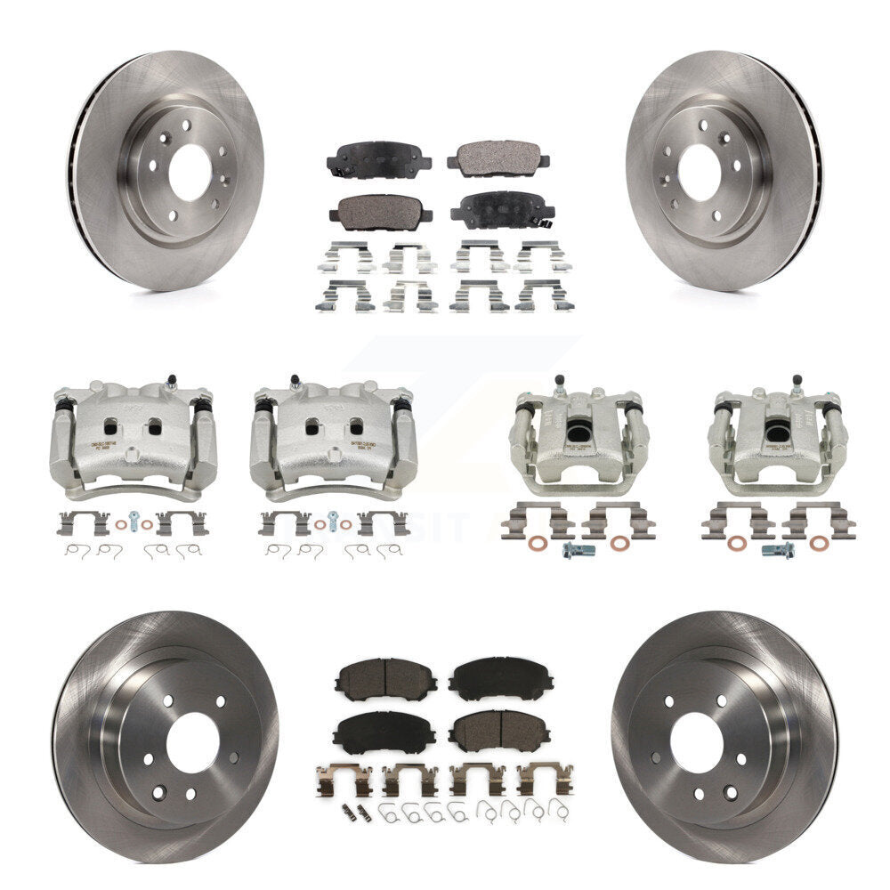 Front Rear Disc Brake Caliper Rotors And Ceramic Pads Kit (10Pc) For Nissan Rogue KC8-101244T