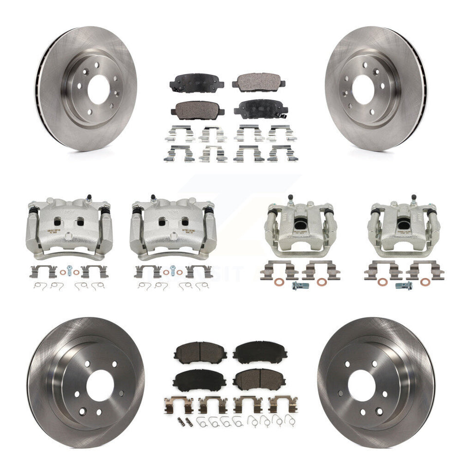 Front Rear Disc Brake Caliper Rotors And Ceramic Pads Kit (10Pc) For Nissan Rogue KC8-101244T