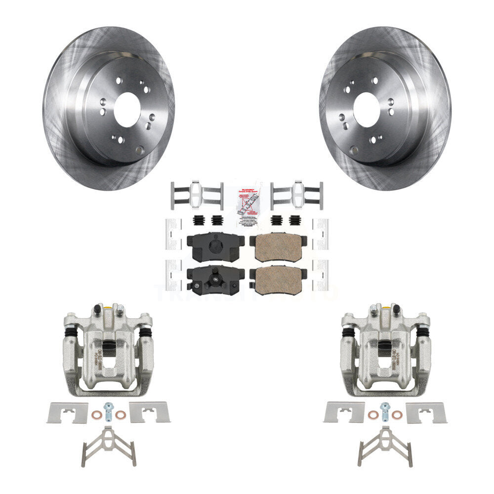 Rear Disc Brake Caliper Rotors And Ceramic Pads Kit For Honda CR-V Acura RDX KC8-101245N
