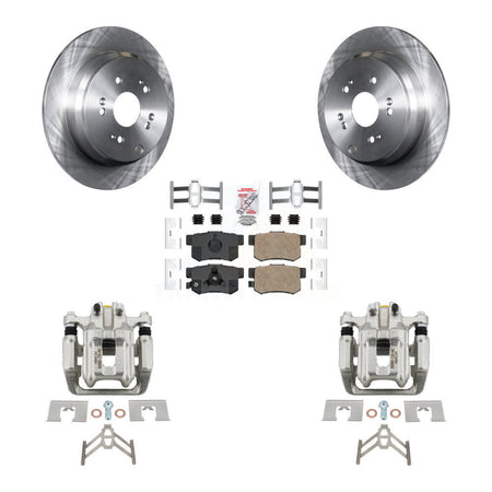 Rear Disc Brake Caliper Rotors And Ceramic Pads Kit For Honda CR-V Acura RDX KC8-101245N
