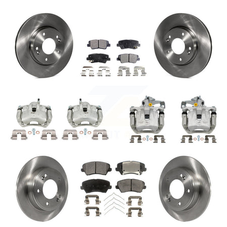 Front Rear Brake Caliper Rotor & Semi-Metallic Pad Kit (10Pc) For Hyundai Elantra GT Kia KC8-101246P