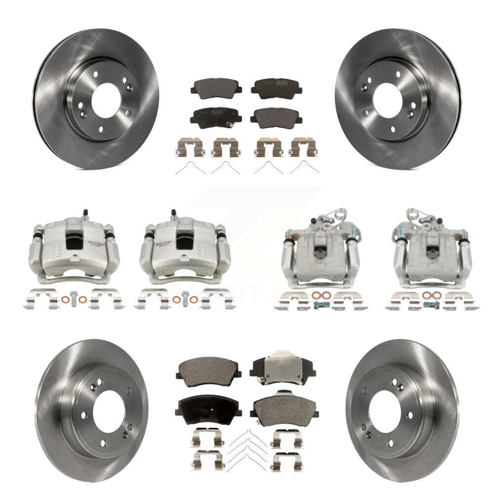 Front Rear Brake Caliper Rotor Ceramic Pad Kit (10Pc) For 2017-2020 Hyundai Elantra 2.0L KC8-101247T