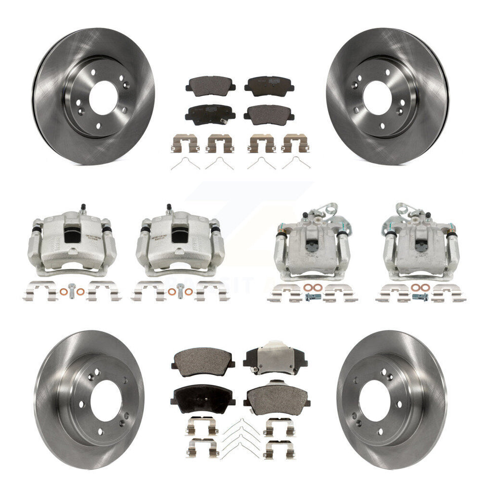 Front Rear Brake Caliper Rotor Ceramic Pad Kit (10Pc) For 2017-2020 Hyundai Elantra 2.0L KC8-101247T