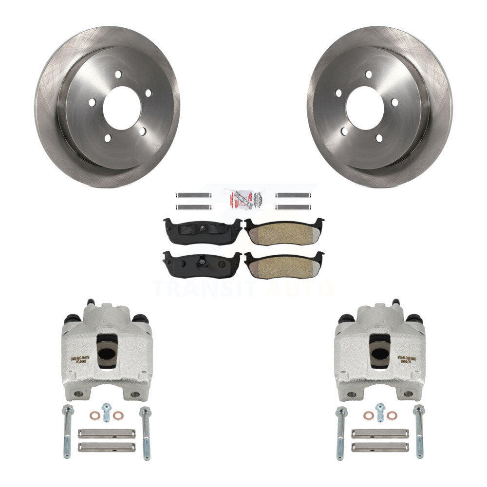 Rear Disc Brake Caliper Rotors And Semi-Metallic Pads Kit For Lincoln Blackwood KC8-101248N