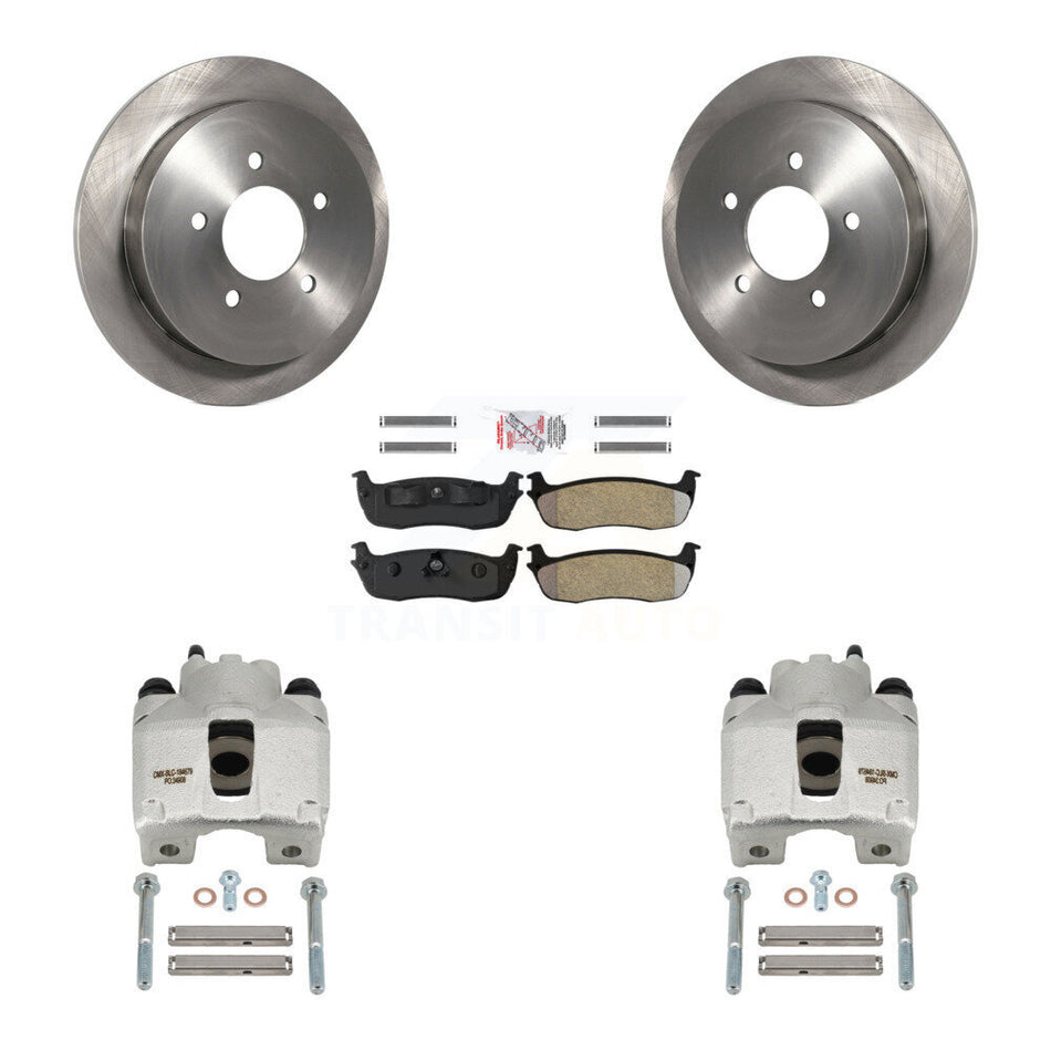 Rear Disc Brake Caliper Rotors And Semi-Metallic Pads Kit For Lincoln Blackwood KC8-101248N