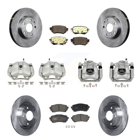 Front Rear Disc Brake Caliper Rotors And Ceramic Pads Kit (10Pc) For Mazda 6 KC8-101248T