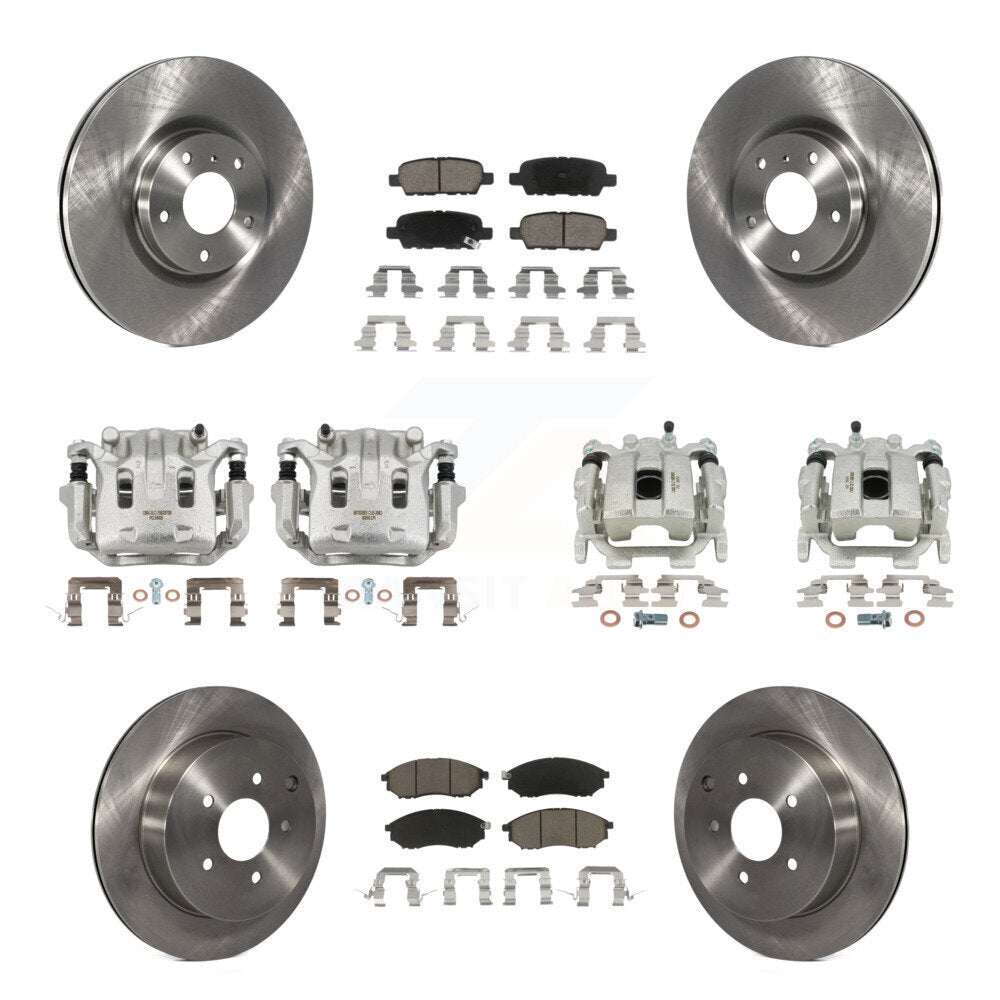 Front Rear Disc Brake Caliper Rotors And Ceramic Pads Kit (10Pc) For INFINITI QX70 KC8-101249C