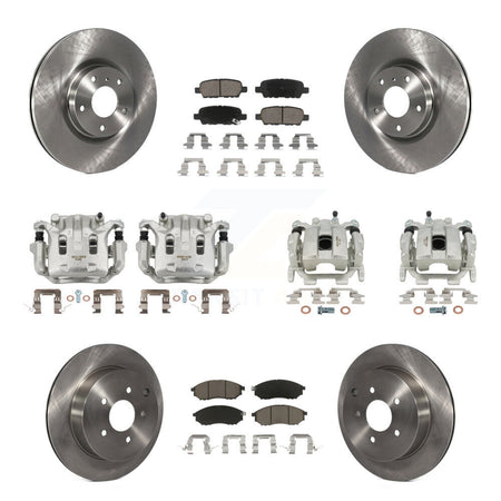 Front Rear Disc Brake Caliper Rotors And Ceramic Pads Kit (10Pc) For INFINITI QX70 KC8-101249C