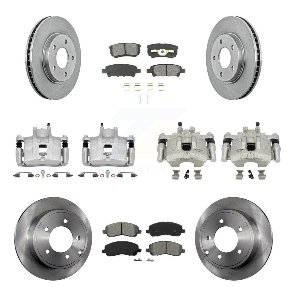 Front Rear Disc Brake Caliper Rotor & Semi-Metallic Pad Kit (10Pc) For Mitsubishi Lancer KC8-101249S