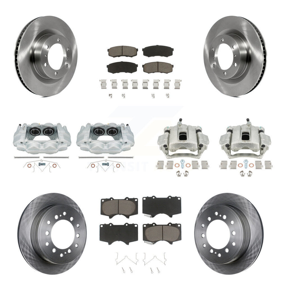 Front Rear Disc Brake Caliper Rotors And Ceramic Pads Kit (10Pc) For Toyota 4Runner Lexus GX460 KC8-101251C