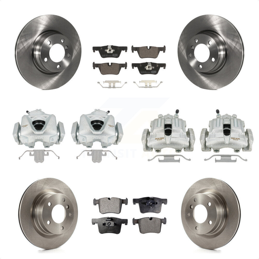 Front Rear Disc Brake Caliper Rotors And Ceramic Pads Kit (10Pc) For 2012 BMW 328i 2.0L Without Blue Painted Calipers KC8-101251T by Transit Auto