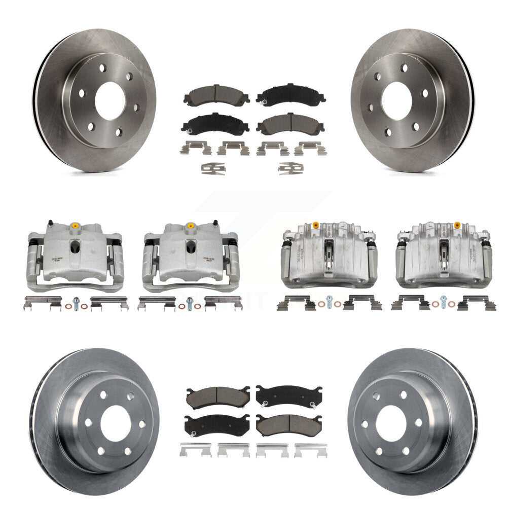 Front Rear Brake Caliper Rotor & Ceramic Pad Kit (10Pc) For Chevrolet Silverado 1500 GMC KC8-101252C