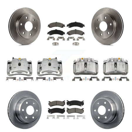 Front Rear Brake Caliper Rotor & Ceramic Pad Kit (10Pc) For Chevrolet Silverado 1500 GMC KC8-101252C