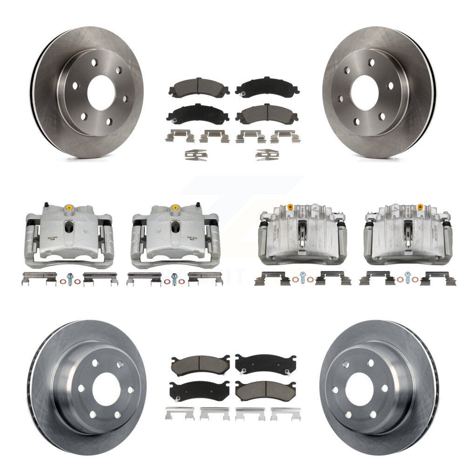 Front Rear Brake Caliper Rotor & Ceramic Pad Kit (10Pc) For Chevrolet Silverado 1500 GMC KC8-101252C