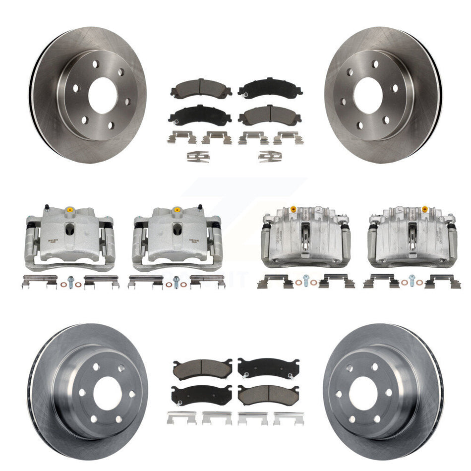Front Rear Brake Caliper Rotor & Ceramic Pad Kit (10Pc) For Chevrolet Silverado 1500 GMC KC8-101252C