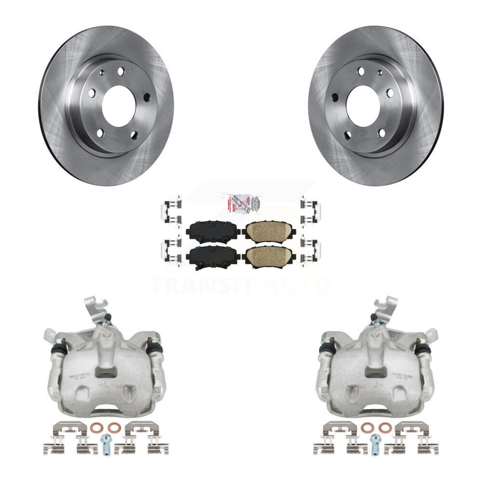 Rear Disc Brake Caliper Rotors And Ceramic Pads Kit For 2014-2016 Mazda 3 Sport Vehicles Manufactured In Japan 2.5L/2.0L KC8-101252N