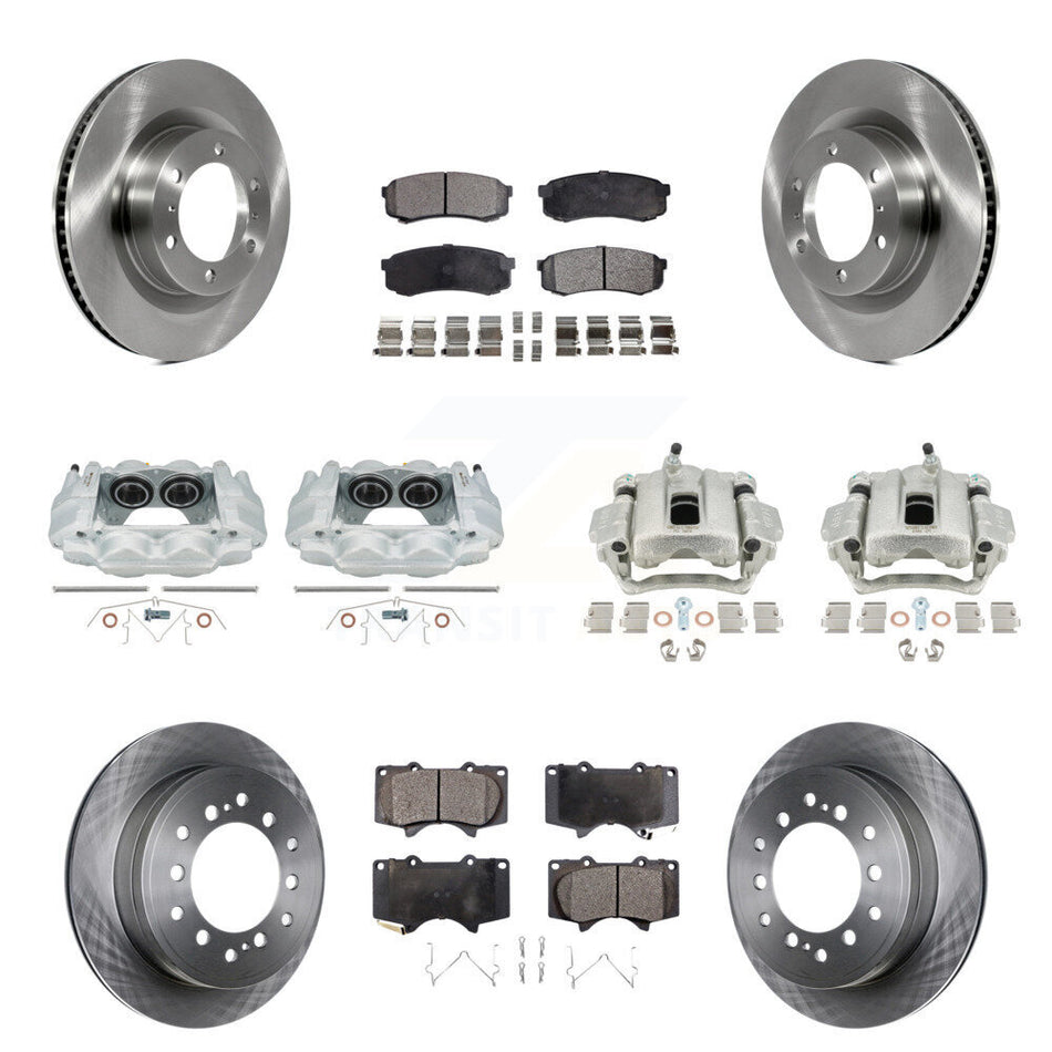 Front Rear Disc Brake Caliper Rotors And Semi-Metallic Pads Kit (10Pc) For Toyota 4Runner Lexus GX460 KC8-101252P