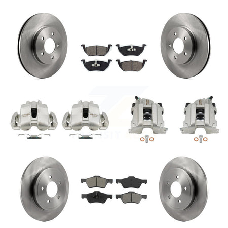 Front Rear Disc Brake Caliper Rotor And Semi-Metallic Pad Kit (10Pc) For Mercury Mariner KC8-101252S