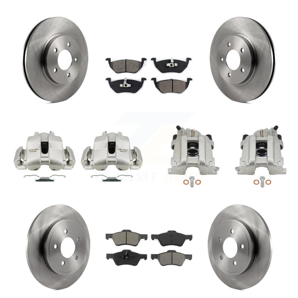 Front Rear Disc Brake Caliper Rotor And Semi-Metallic Pad Kit (10Pc) For Mercury Mariner KC8-101252S