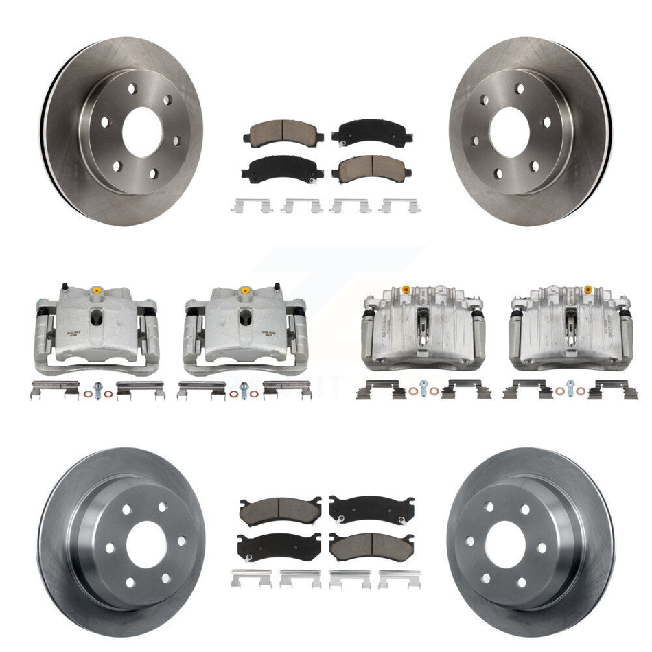 Front Rear Brake Caliper Rotor & Ceramic Pad Kit (10Pc) For Chevrolet Avalanche 1500 4WD KC8-101255C