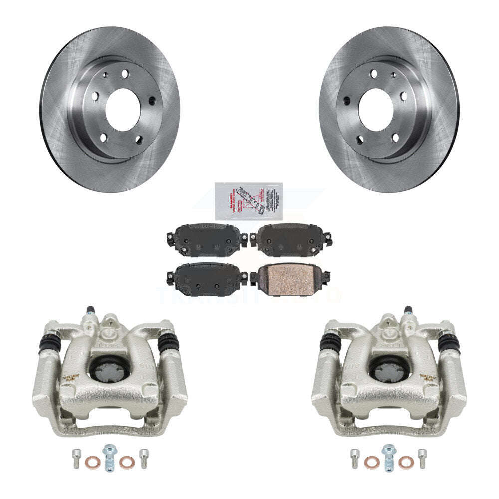 Rear Disc Brake Caliper Rotors And Ceramic Pads Kit For Mazda 3 Sport KC8-101255N