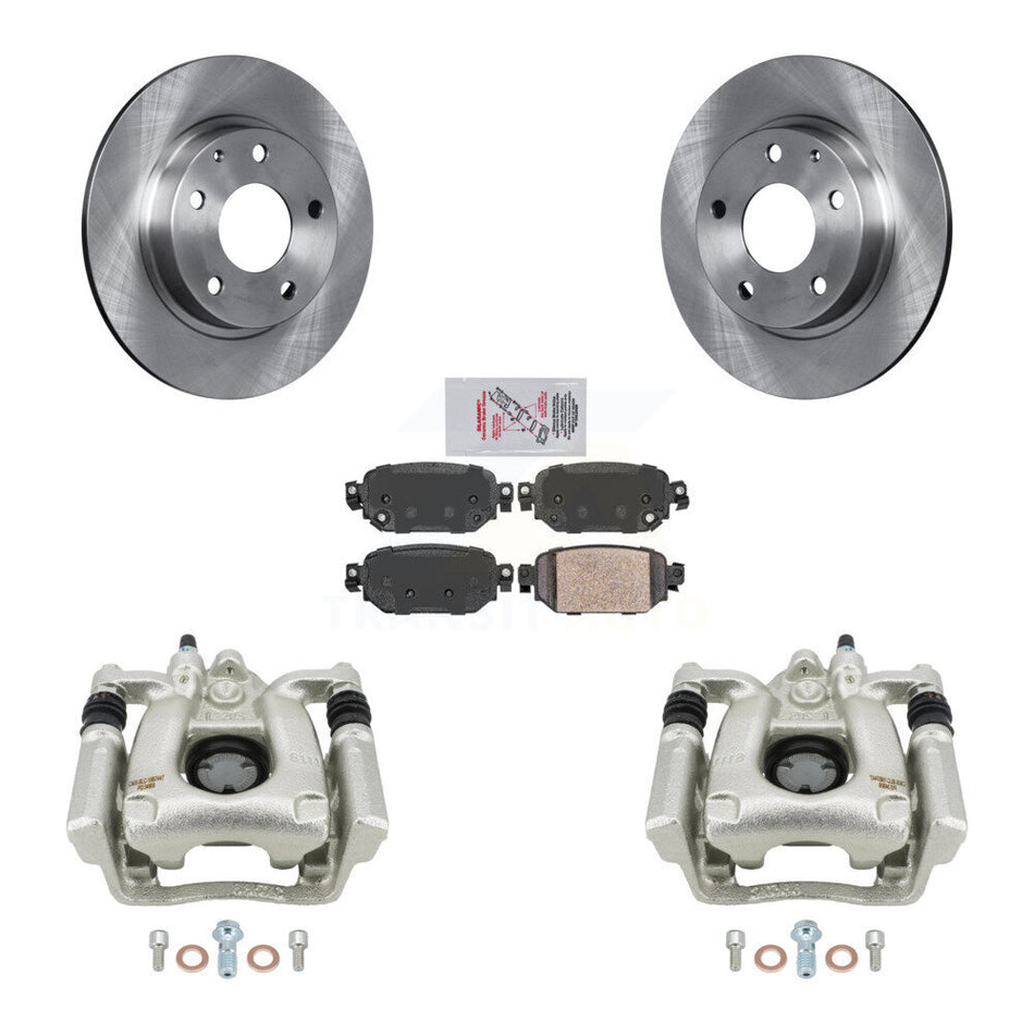 Rear Disc Brake Caliper Rotors And Ceramic Pads Kit For Mazda 3 Sport KC8-101255N