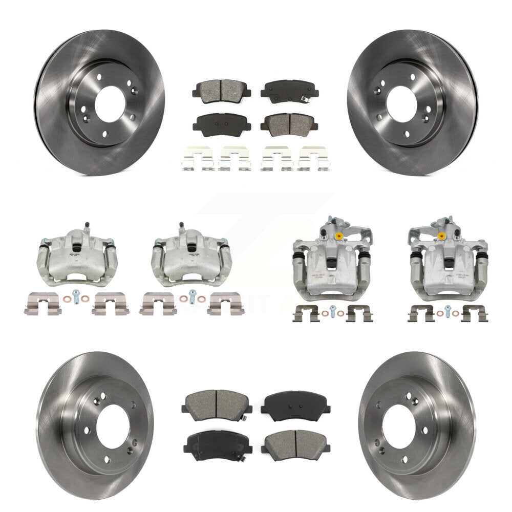 Front Rear Brake Caliper Rotor & Semi-Metallic Pad Kit (10Pc) For Hyundai Elantra GT Kia KC8-101255S