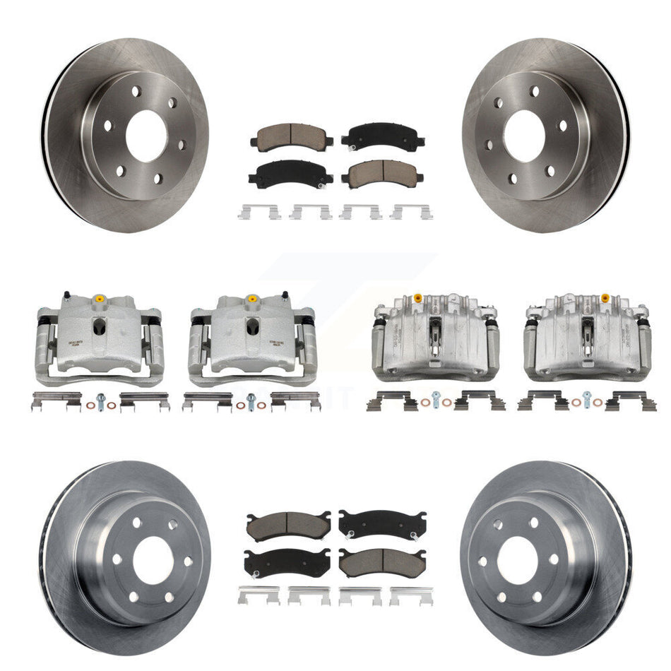 Front Rear Brake Caliper Rotor & Ceramic Pad Kit (10Pc) For GMC Yukon Chevrolet Tahoe XL KC8-101256C